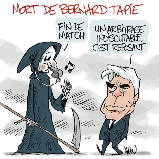 Dessin de presse : Mort de Tapie presse : Mort de Tapie