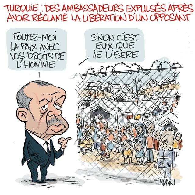 Dessin de presse : Droits de l'homme à la turque presse : Droits de l'homme à la turque