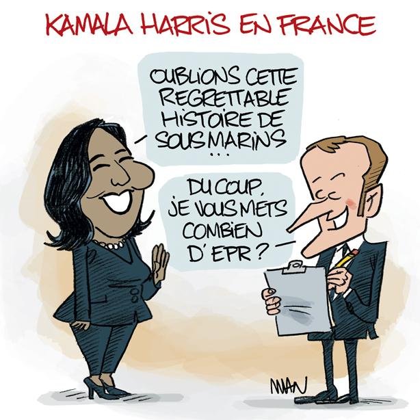 Dessin de presse : Macron & Harris presse : Macron & Harris