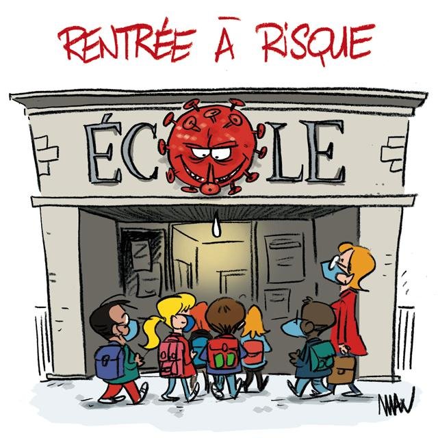 Dessin de presse : Rentrée à risque presse : Rentrée à risque