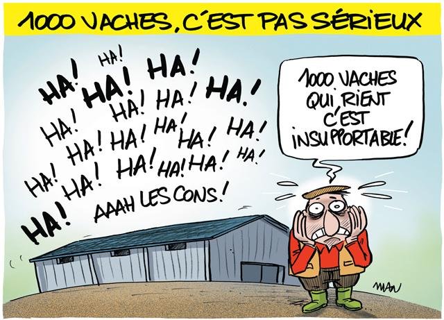 Dessin de presse : Mille vaches presse : Mille vaches