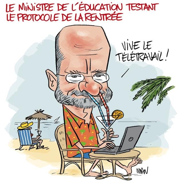 Dessin de presse : Blanquer & Ibiza presse : Blanquer & Ibiza