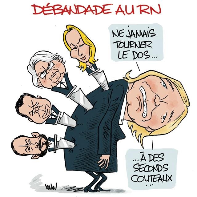 Dessin de presse : Débandade RN presse : Débandade RN