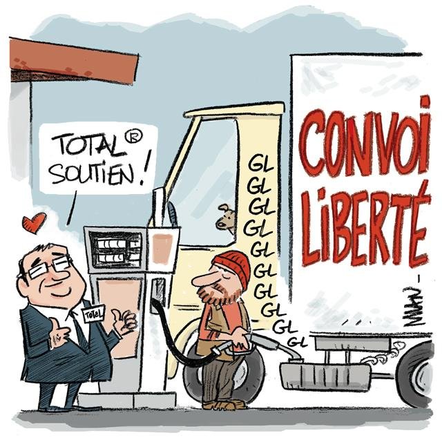 Dessin de presse : Total soutien presse : Total soutien