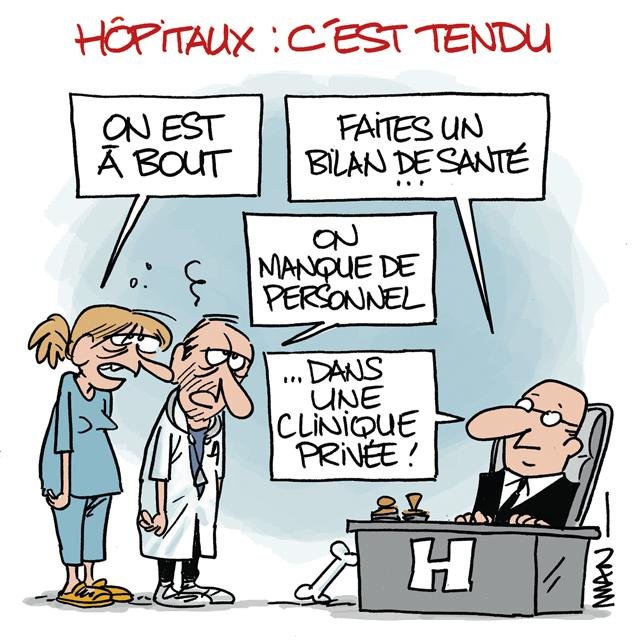 Dessin de presse : Hôpitaux presse : Hôpitaux