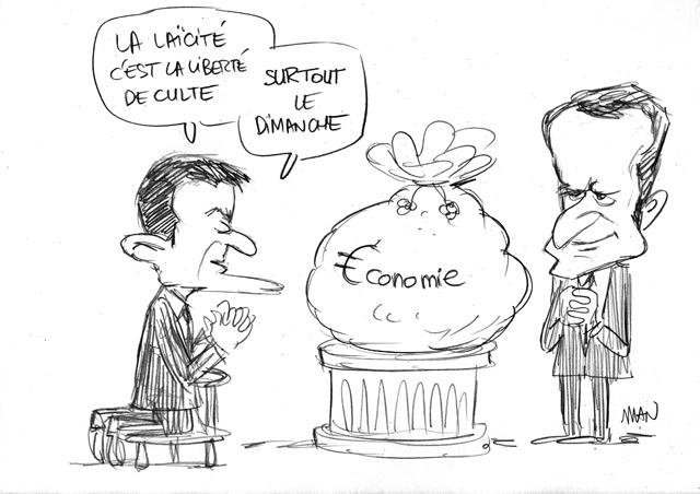 Dessin de presse : Prière de travailler presse : Prière de travailler