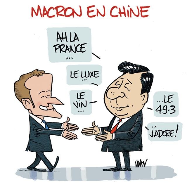 Dessin de presse : Macron en Chine presse : Macron en Chine