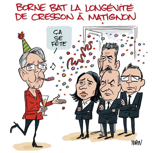 Dessin de presse : Borne & Cresson presse : Borne & Cresson
