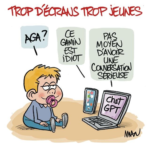 Dessin de presse : Enfants & ecrans presse : Enfants & ecrans