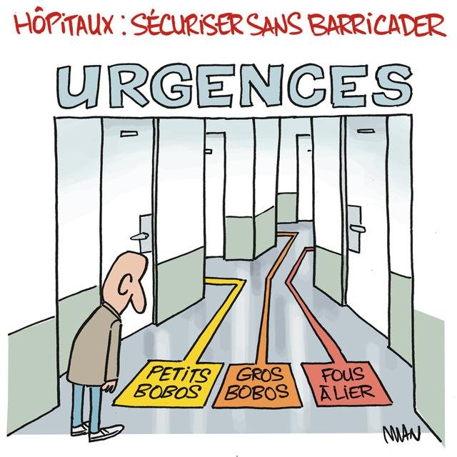 Dessin de presse : Sécuriser l'hopital presse : Sécuriser l'hopital