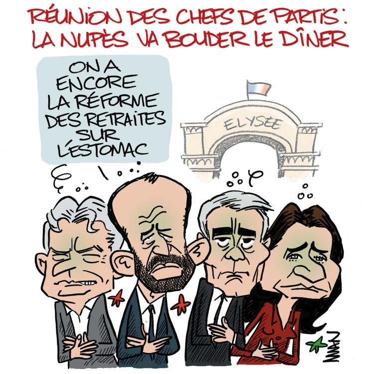 Dessin de presse : Dîner de chefs presse : Dîner de chefs
