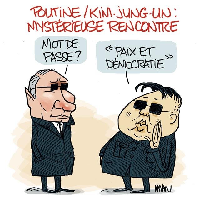 Dessin de presse : Poutine & Kim presse : Poutine & Kim