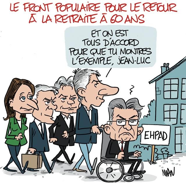 Dessin de presse : Mélenchon presse : Mélenchon