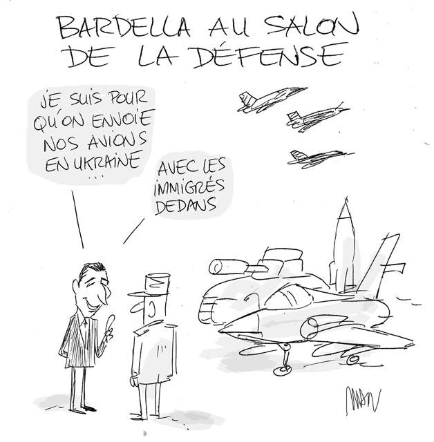 Dessin de presse : Bardella/défense presse : Bardella/défense