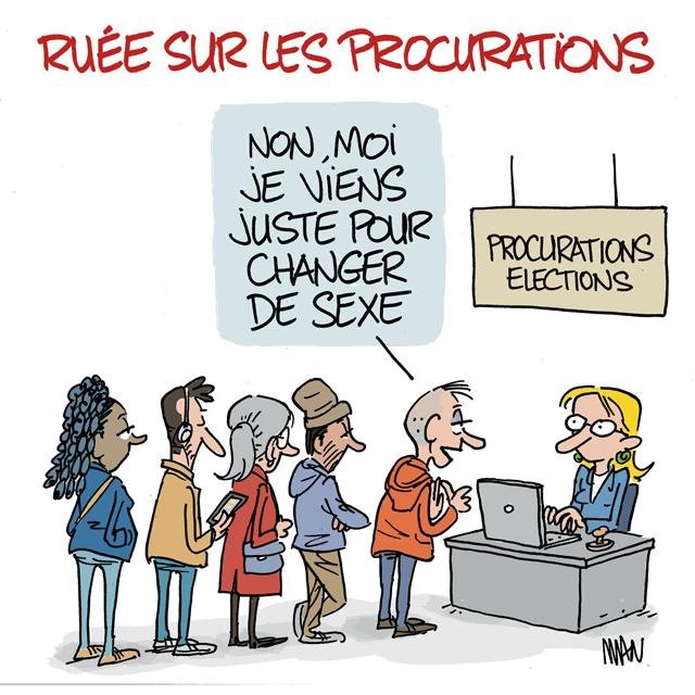 Dessin de presse : Procurations presse : Procurations