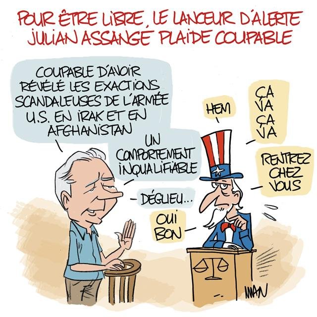 Dessin de presse : Assange libre presse : Assange libre