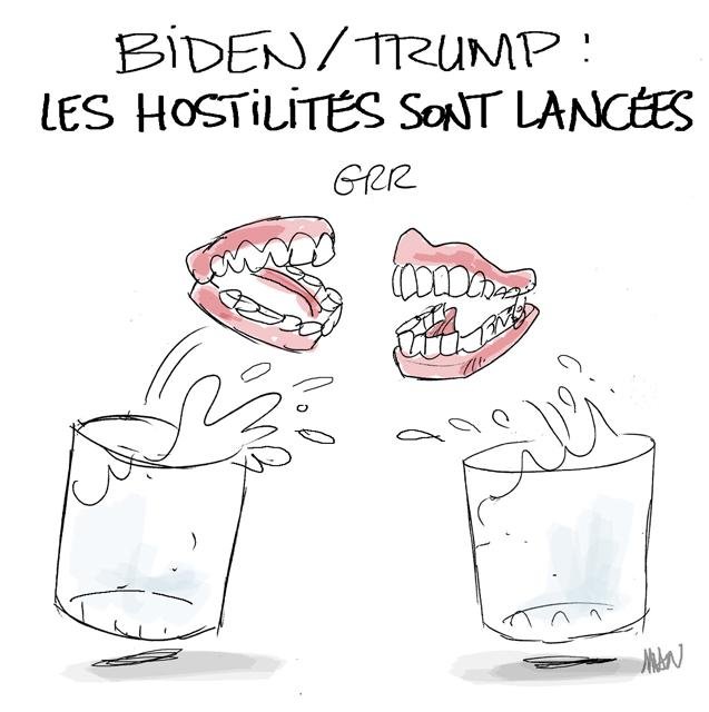 Dessin de presse : Duel Biden/Trump presse : Duel Biden/Trump