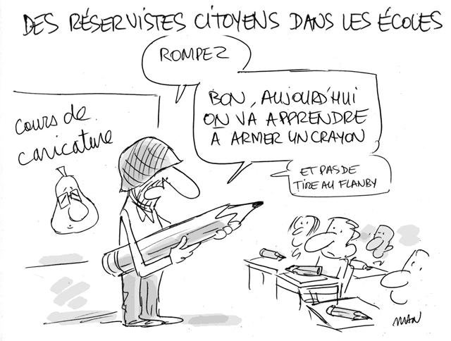 Dessin de presse : Réservistes presse : Réservistes