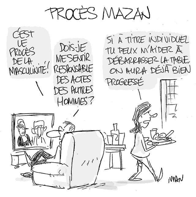 Dessin de presse : Procès Mazan presse : Procès Mazan