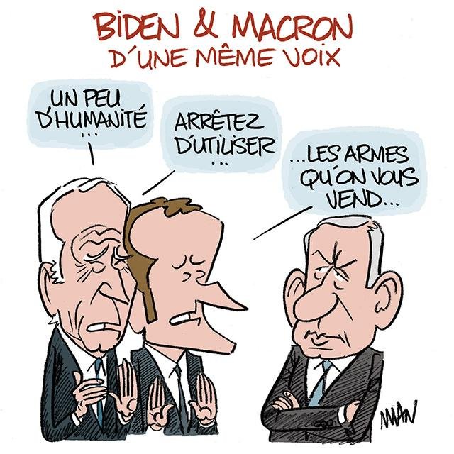 Dessin de presse : Joe, Emmanuel et Bibi presse : Joe, Emmanuel et Bibi