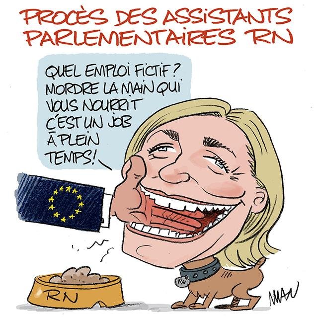 Dessin de presse : Procès RN presse : Procès RN