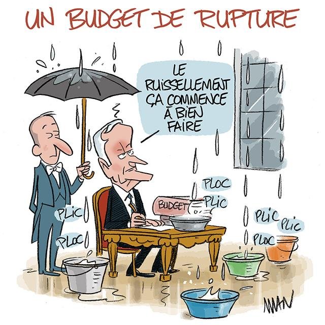 Dessin de presse : Budget Barnier presse : Budget Barnier