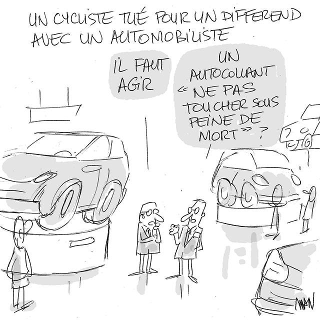 Dessin de presse : Cycliste tué presse : Cycliste tué