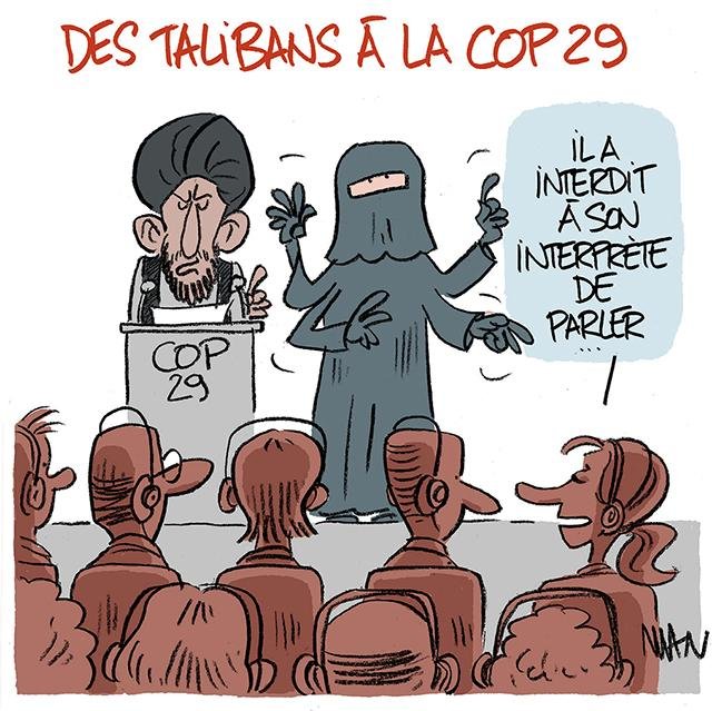 Dessin de presse : COP29-Talibans presse : COP29-Talibans