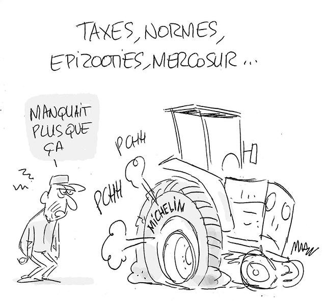 Dessin de presse : Pneu presse : Pneu