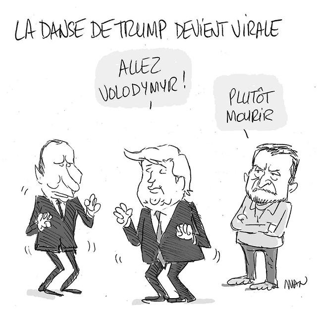 Dessin de presse : Trump dance presse : Trump dance