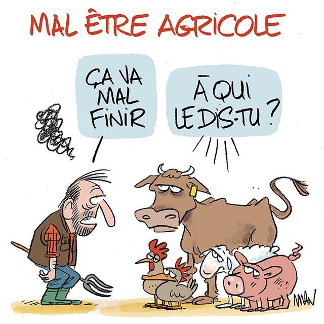 Dessin de presse : Mal être agricole presse : Mal être agricole