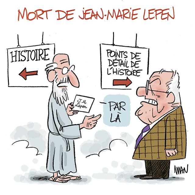 Dessin de presse : Mort de JM Lepen presse : Mort de JM Lepen