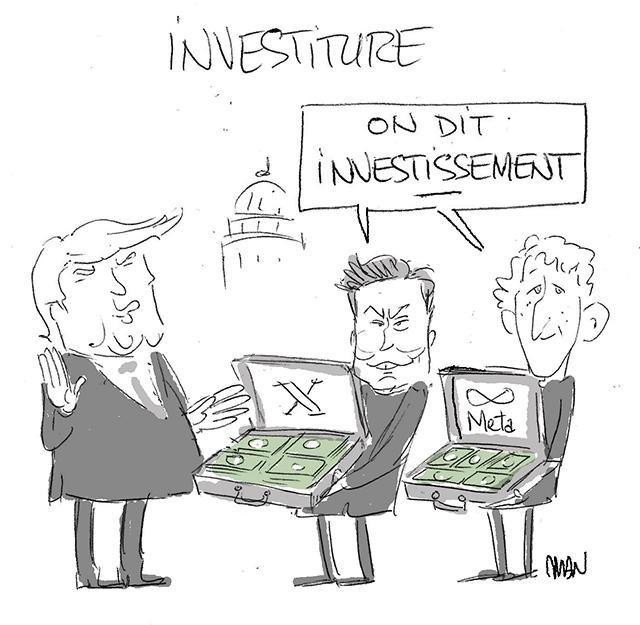 Dessin de presse : Trump investiture presse : Trump investiture