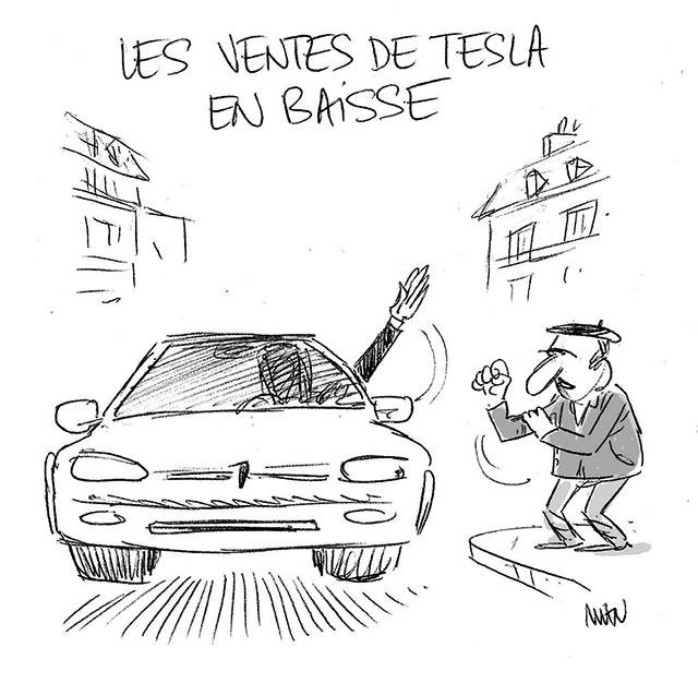 Dessin de presse : Tesla (ou pas) presse : Tesla (ou pas)