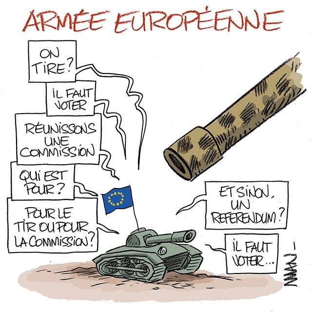Dessin de presse : Armée européenne presse : Armée européenne