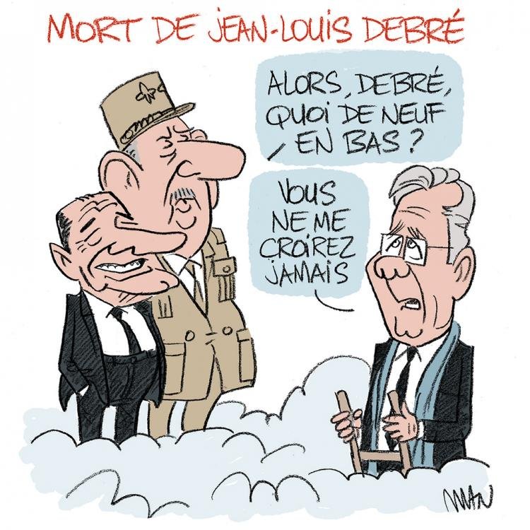 Dessin de presse : Mort de JL Debré presse : Mort de JL Debré