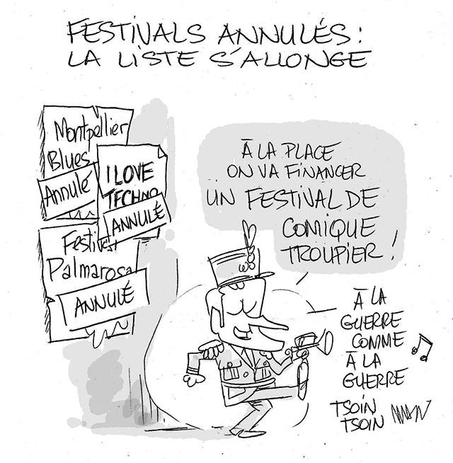 Dessin de presse : Festivals supprimés presse : Festivals supprimés
