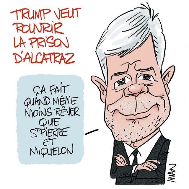 Dessin de presse : Alcatraz et Miquelon presse : Alcatraz et Miquelon