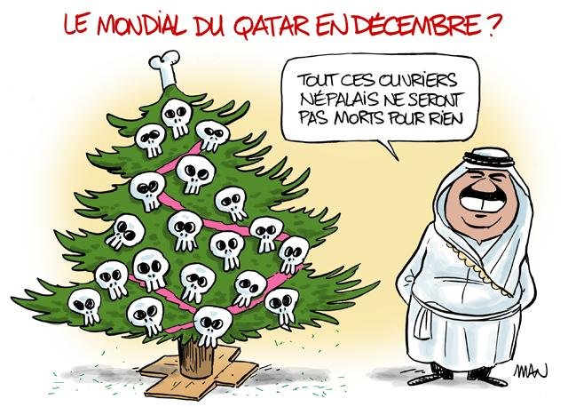 Dessin de presse : Qatar Noël presse : Qatar Noël