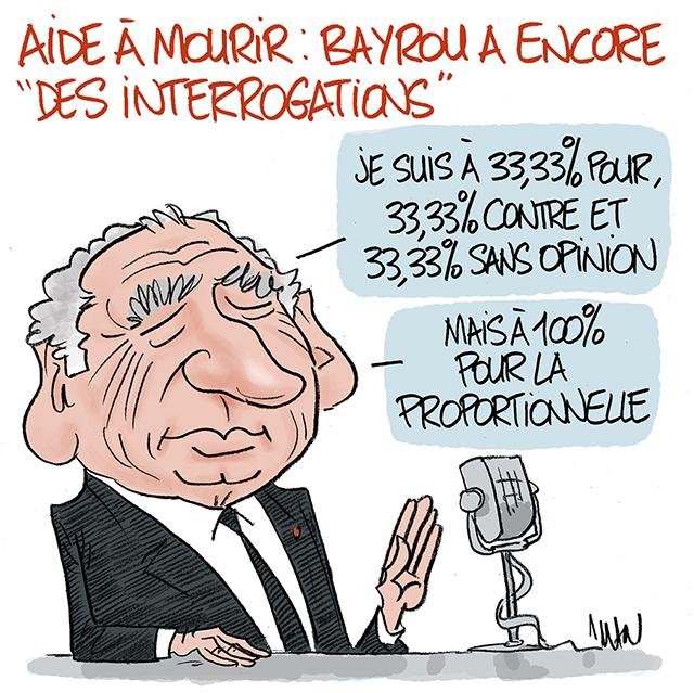 Dessin de presse : Bayrou et l'aide Ă mourir presse : Bayrou et l'aide Ă mourir