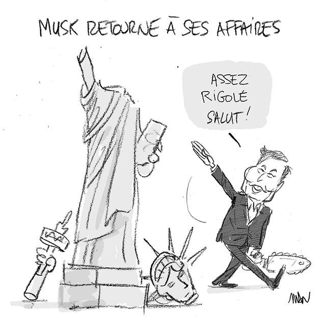 Dessin de presse : Bye bye Musk presse : Bye bye Musk