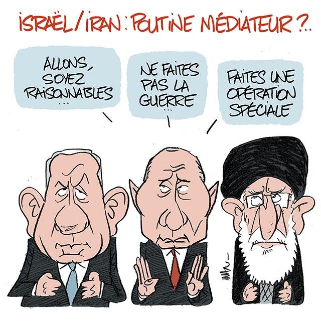 Dessin de presse : Poutine médiateur presse : Poutine médiateur