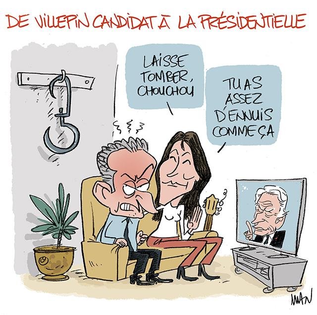 Dessin de presse : Villepin candidat presse : Villepin candidat