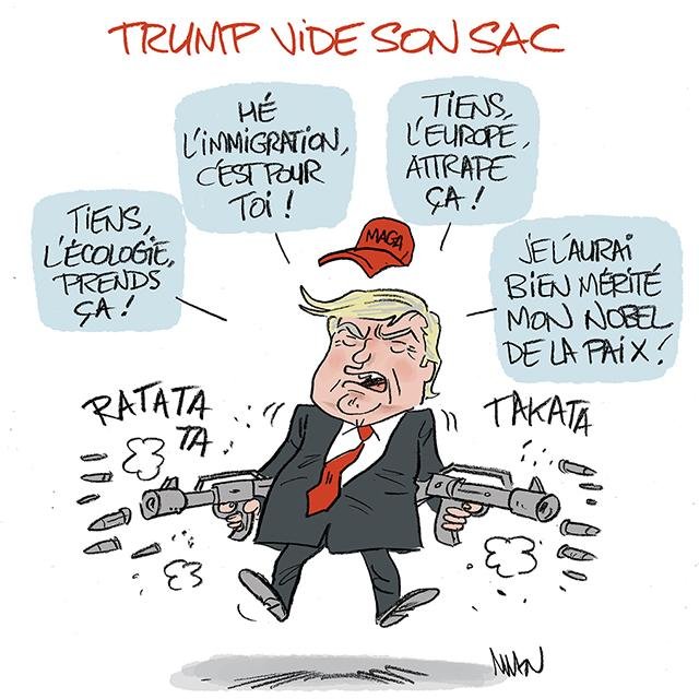 Dessin de presse : Trump se lâche presse : Trump se lâche