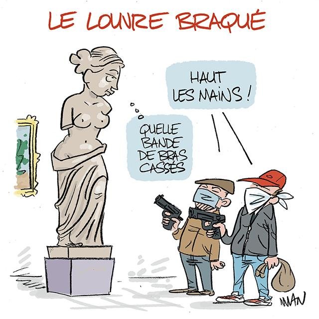Dessin de presse : Le Louvre braqué presse : Le Louvre braqué