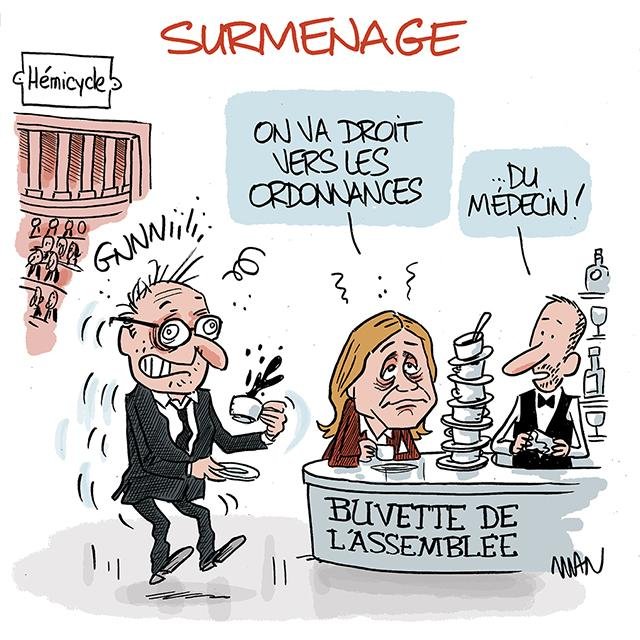 Dessin de presse : Surmenage presse : Surmenage