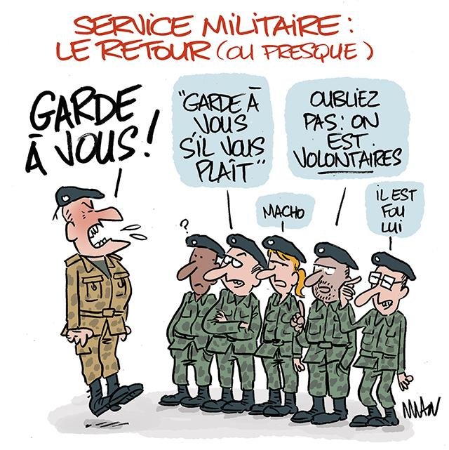 Dessin de presse : Service militaire presse : Service militaire