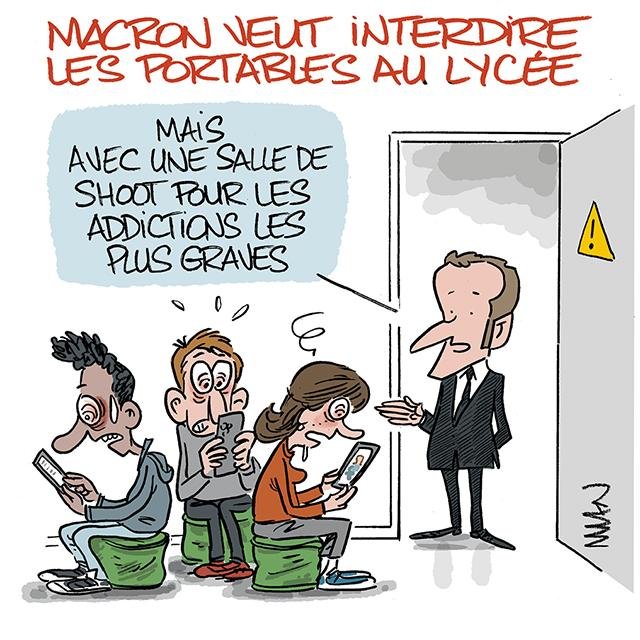 Dessin de presse : Portable au lycée presse : Portable au lycée