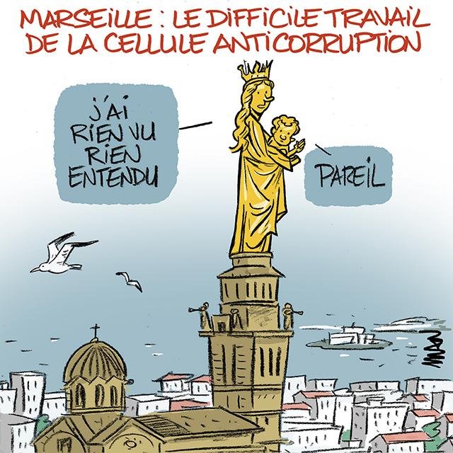 Dessin de presse : Narcotrafic à Marseille presse : Narcotrafic à Marseille