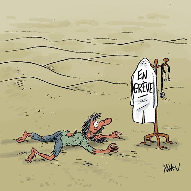 Dessin de presse : Grève des médecins presse : Grève des médecins